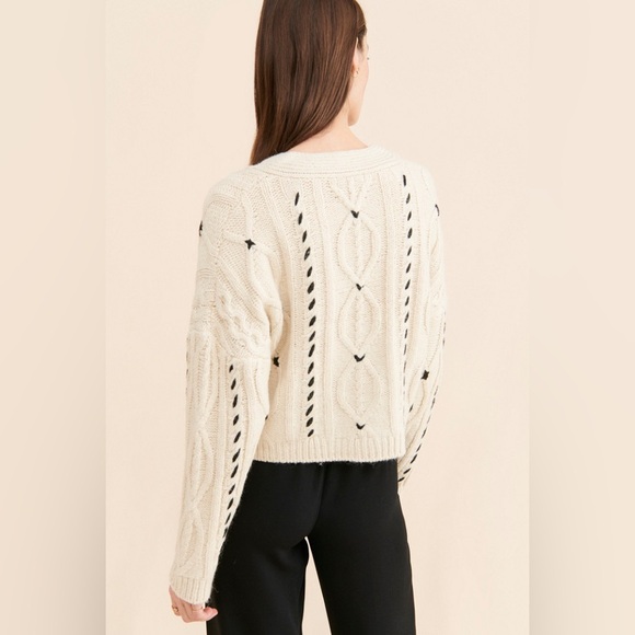 Native Youth Chunky Knit Contrast Cardigan - Picture 9 of 10